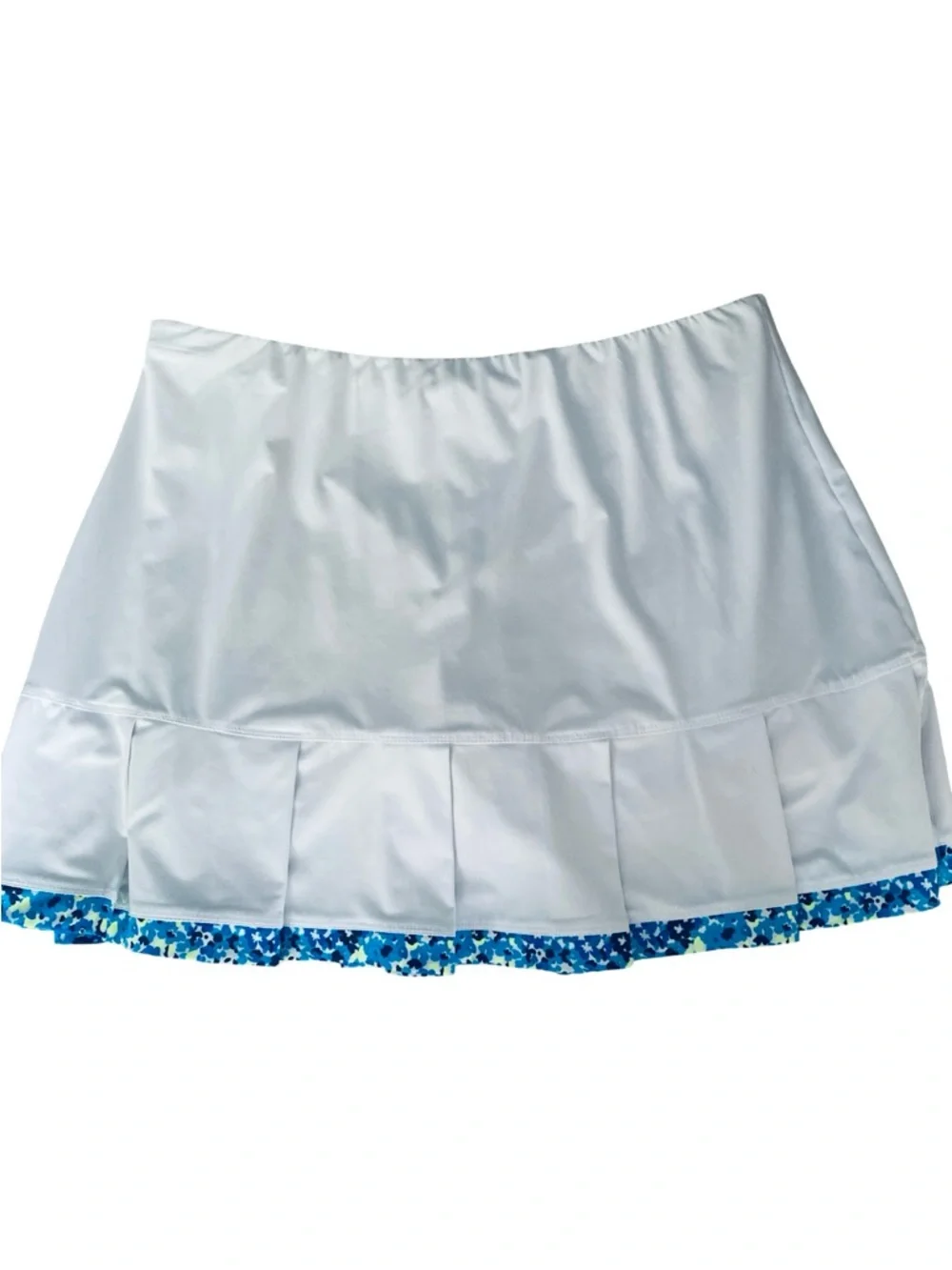 White Pleated Athletic Skort  Blue Trim-M